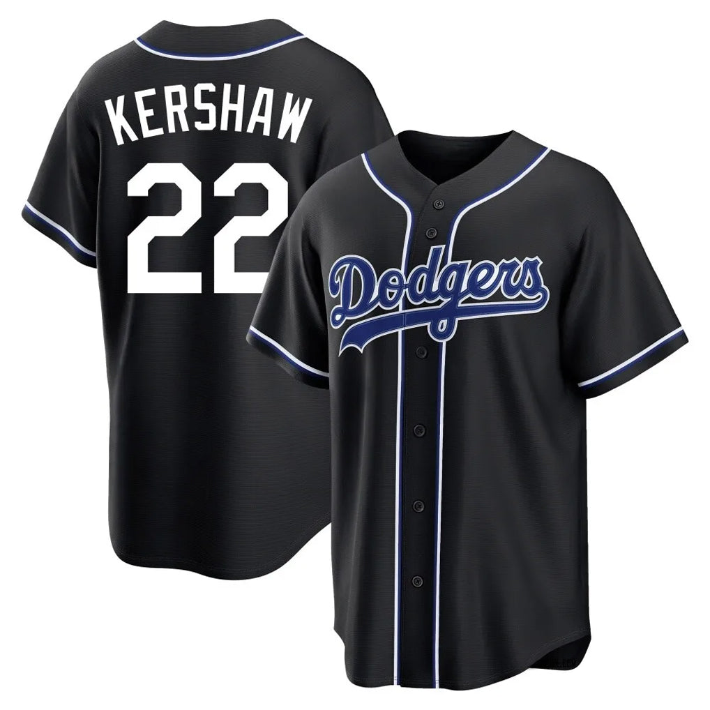 Ldoa LA.Dodgers #22 Clayton Kershaw Player Black Carbon Limited Home Stitched Jerseys