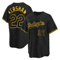 Ldoa LA.Dodgers #22 Clayton Kershaw Player Black Snake Skin City Game Home Stitched Jerseys