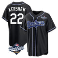 Ldoa LA.Dodgers #22 Clayton Kershaw Player Black World Series Carbon Limited Home Stitched Jerseys
