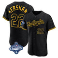 Ldoa LA.Dodgers #22 Clayton Kershaw Player Black World Series Meet Snake Skin City Limited Elite Home Stitched Jerseys