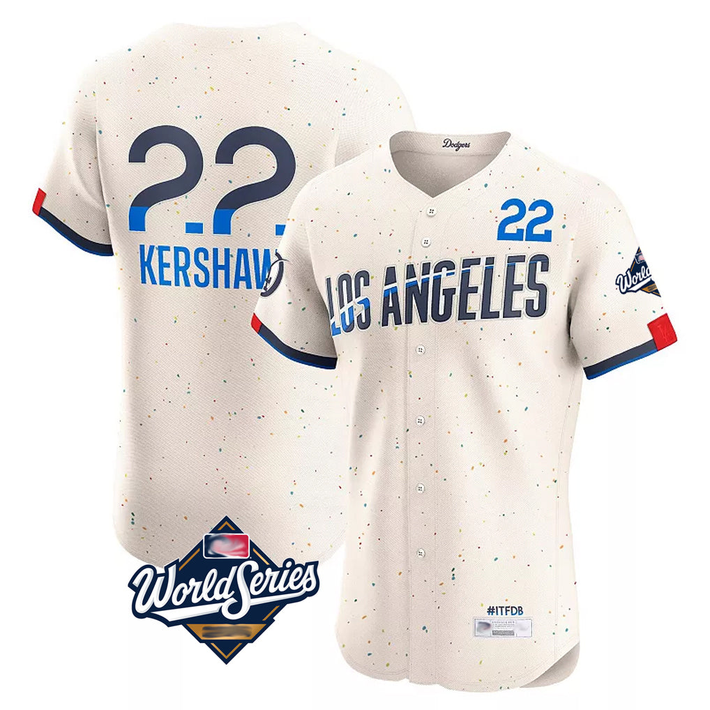 Ldoa LA.Dodgers #22 Clayton Kershaw Player Cream World Series City Connect Limited Elite Home Stitched Jerseys