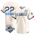 Ldoa LA.Dodgers #22 Clayton Kershaw Player Cream World Series City Connect Limited Home Stitched Jerseys