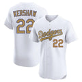 Ldoa LA.Dodgers #22 Clayton Kershaw Player Gold Limited Elite Home Stitched Jerseys