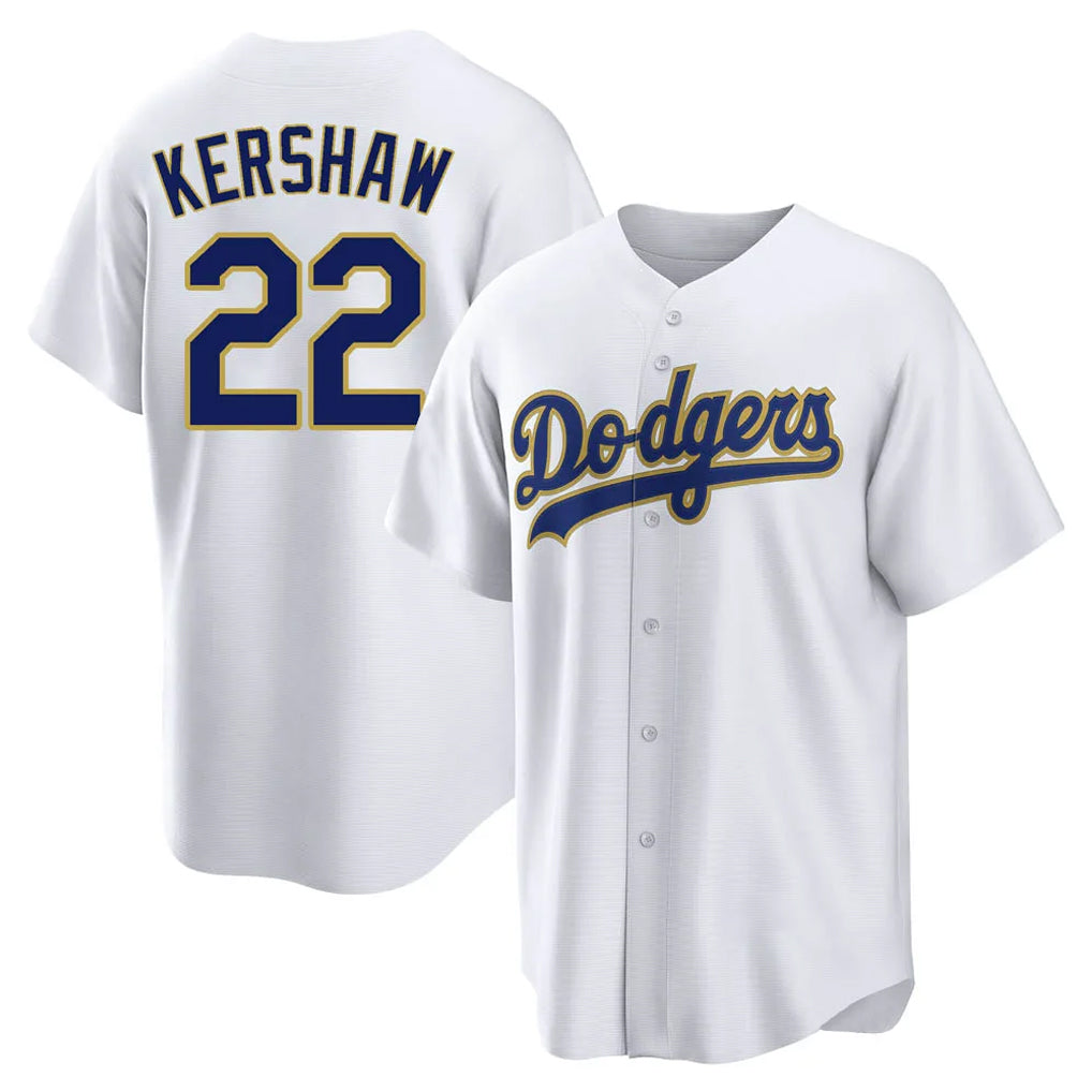 Ldoa LA.Dodgers #22 Clayton Kershaw Player Gold White 2026 Collection Stadium Game Stitched Jerseys