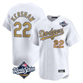 Ldoa LA.Dodgers #22 Clayton Kershaw Player Gold World Series Collection Limited Home Stitched Jerseys