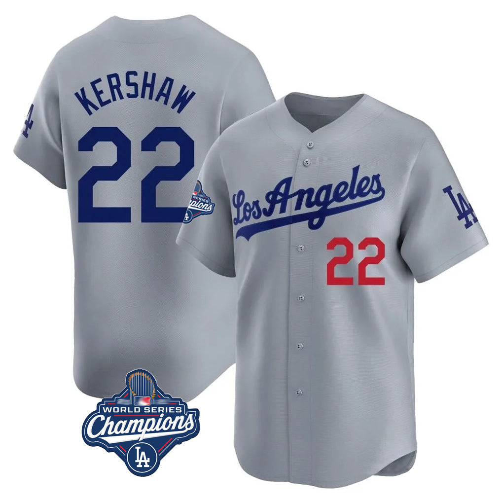 Ldoa LA.Dodgers #22 Clayton Kershaw Player Gray World Series Meet Limited Home Stitched Jerseys