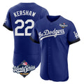 Ldoa LA.Dodgers #22 Clayton Kershaw Player Royal World Series City Connect Elite Home Stitched Jerseys