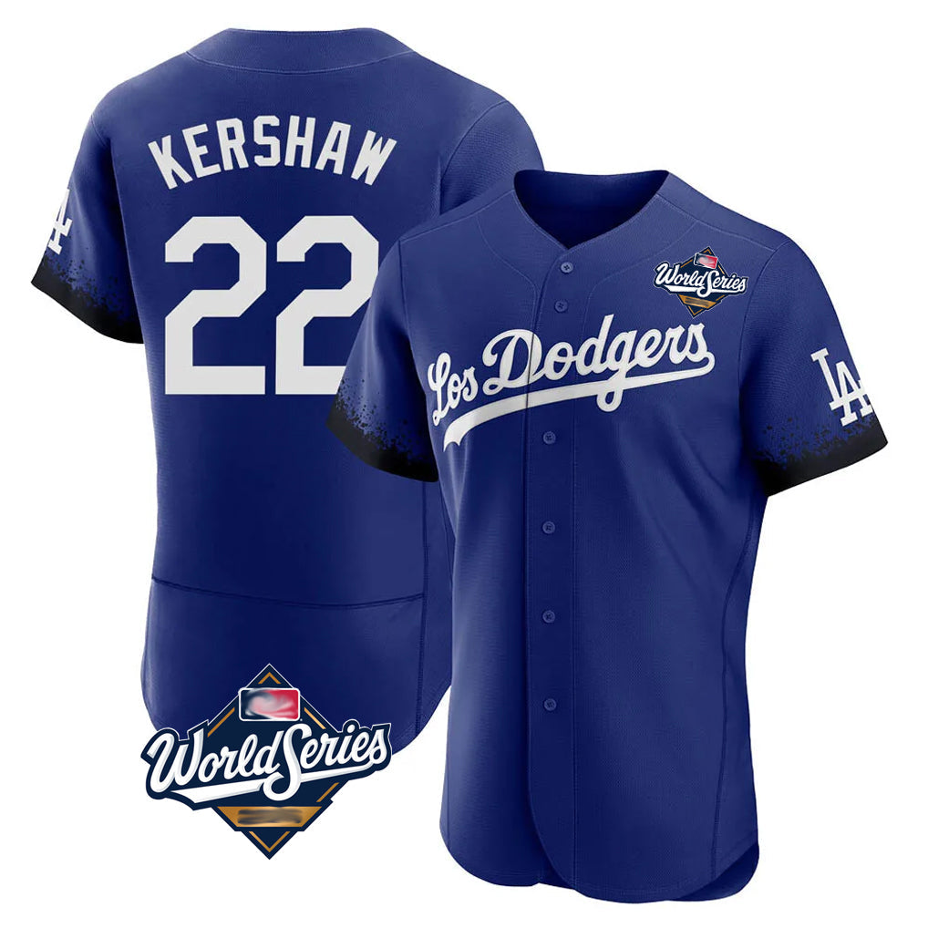 Ldoa LA.Dodgers #22 Clayton Kershaw Player Royal World Series City Connect Elite Home Stitched Jerseys