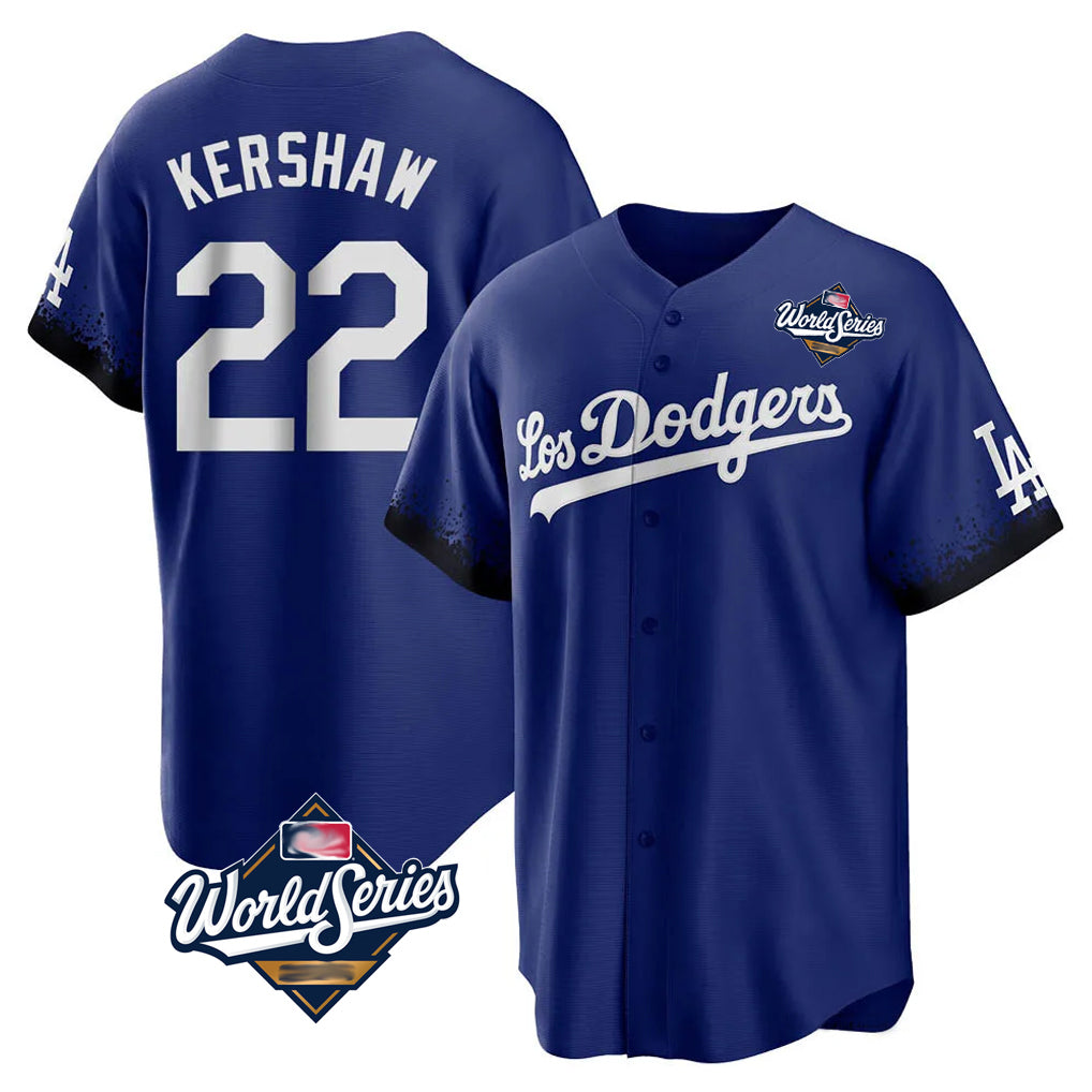 Ldoa LA.Dodgers #22 Clayton Kershaw Player Royal World Series City Connect Home Game Stitched Jerseys