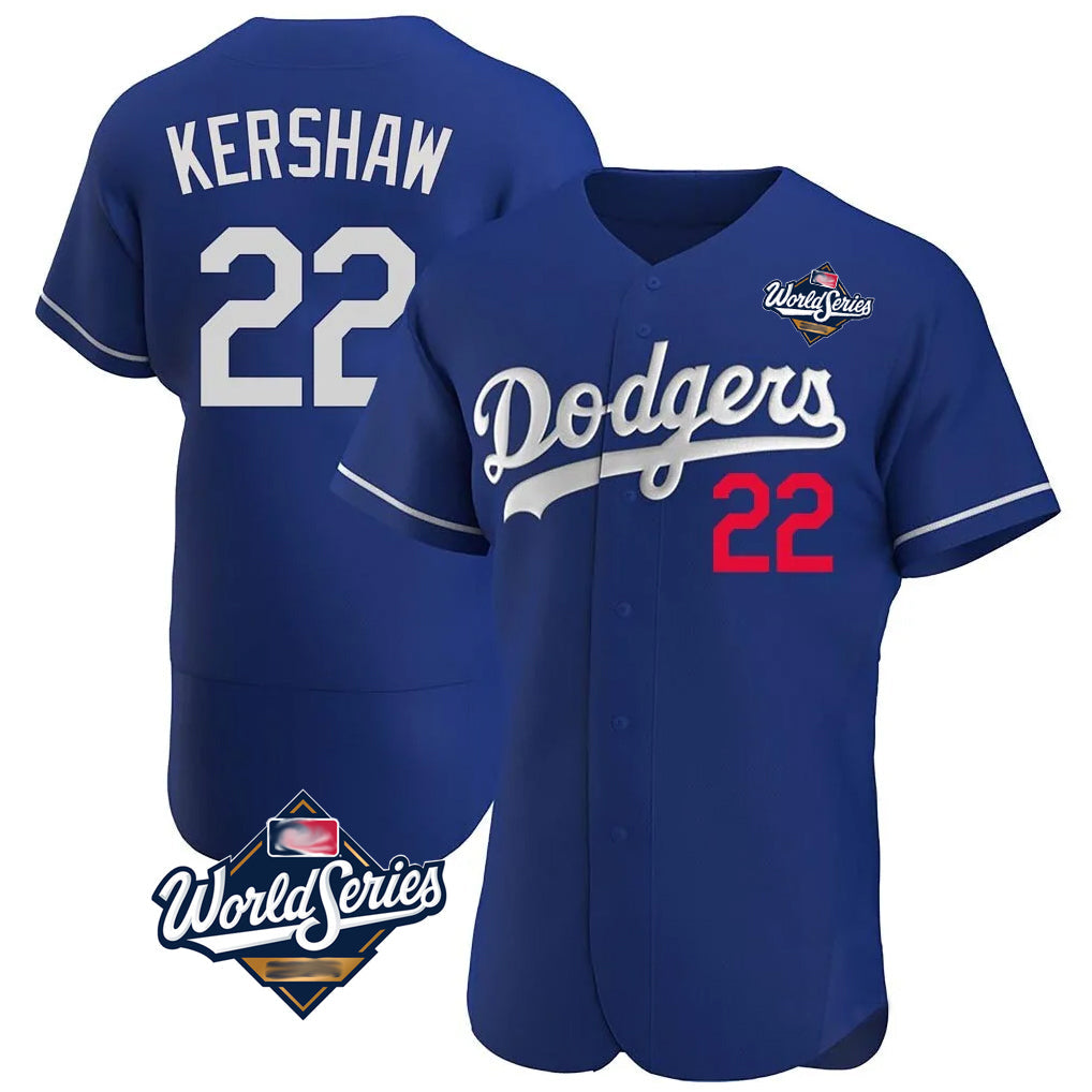 Ldoa LA.Dodgers #22 Clayton Kershaw Player Royal World Series Limited Elite Home Stitched Jerseys