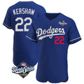 Ldoa LA.Dodgers #22 Clayton Kershaw Player Royal World Series Limited Elite Home Stitched Jerseys