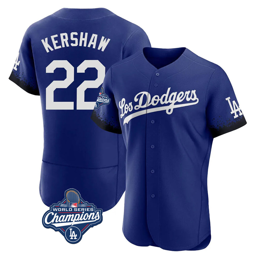 Ldoa LA.Dodgers #22 Clayton Kershaw Player Royal World Series Meet City Connect Elite Home Stitched Jerseys