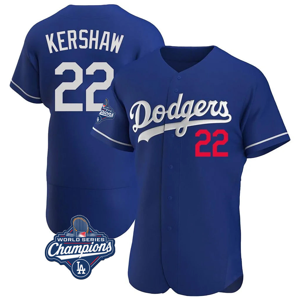 Ldoa LA.Dodgers #22 Clayton Kershaw Player Royal World Series Meet Limited Elite Home Stitched Jerseys
