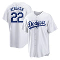 Ldoa LA.Dodgers #22 Clayton Kershaw Player White Game Home Stitched Jerseys