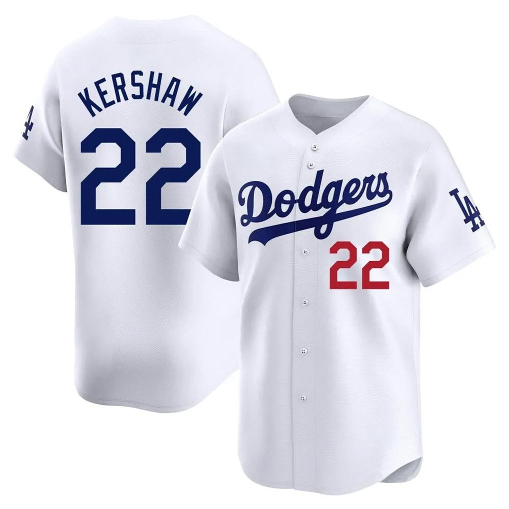 Ldoa LA.Dodgers #22 Clayton Kershaw Player White Limited Home Stitched Jerseys