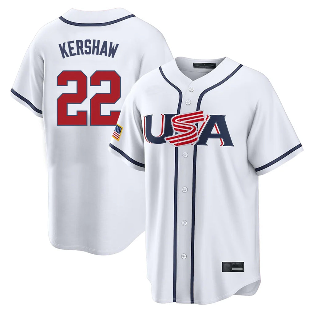 Ldoa LA.Dodgers #22 Clayton Kershaw Player White USA 2026 World Classic Limited Home Stitched Jerseys