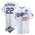 Ldoa LA.Dodgers #22 Clayton Kershaw Player White World Series Home Game Stitched Jerseys