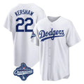 Ldoa LA.Dodgers #22 Clayton Kershaw Player White World Series Meet Game Home Stitched Jerseys