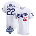 Ldoa LA.Dodgers #22 Clayton Kershaw Player White World Series Meet Limited Elite Stitched Jerseys