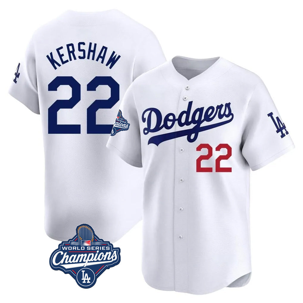 Ldoa LA.Dodgers #22 Clayton Kershaw Player White World Series Meet Limited Home Stitched Jerseys