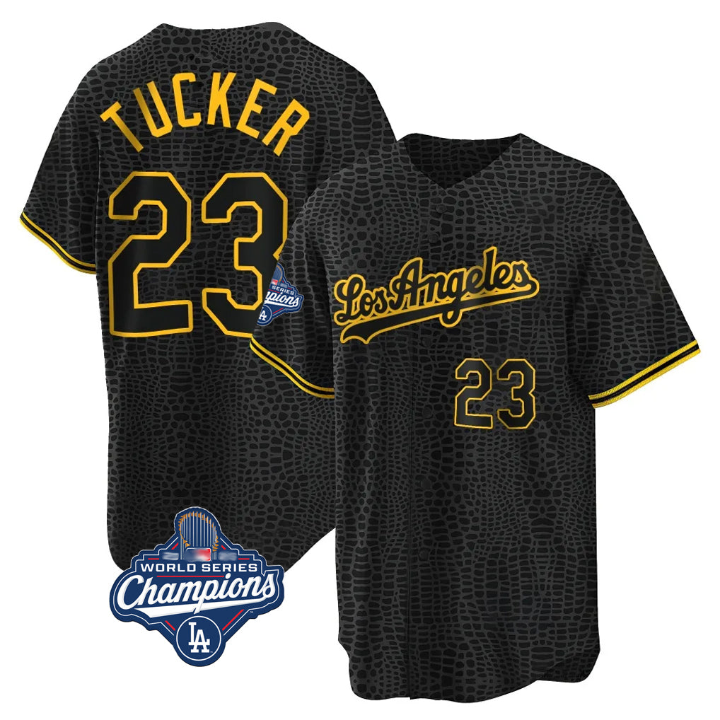 Ldoa LA.Dodgers #23 Kyle Tucker Player Black Gold World Series Meet Limited Home Stitched Jerseys