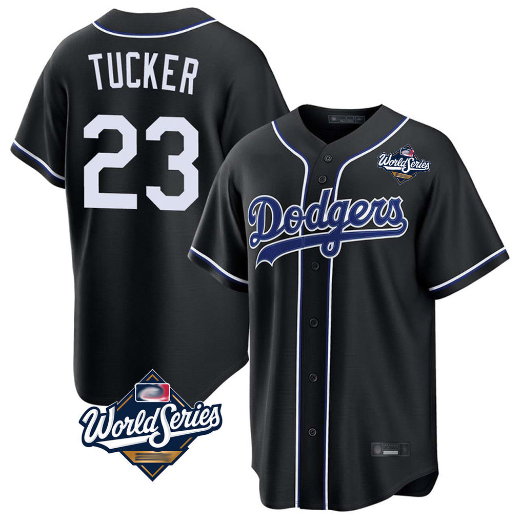 Ldoa LA.Dodgers #23 Kyle Tucker Player Black World Series Carbon Limited Home Stitched Jerseys