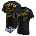 Ldoa LA.Dodgers #23 Kyle Tucker Player Black World Series Snake Skin City Limited Elite Home Stitched Jerseys