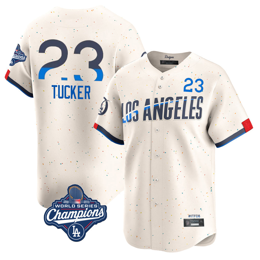 Ldoa LA.Dodgers #23 Kyle Tucker Player Cream World Series Meet City Connect Limited Home Stitched Jerseys