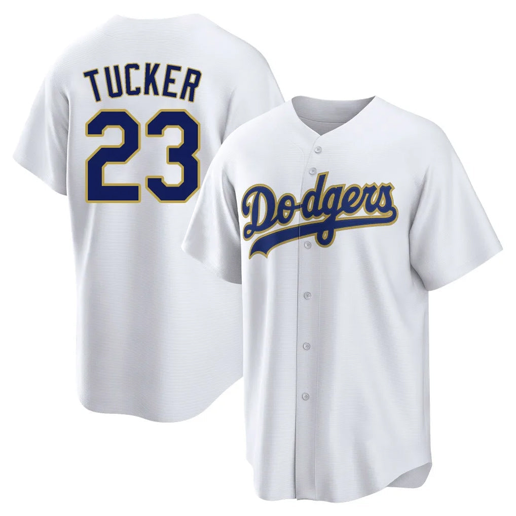 Ldoa LA.Dodgers #23 Kyle Tucker Player Gold White 2026 Collection Stadium Game Stitched Jerseys