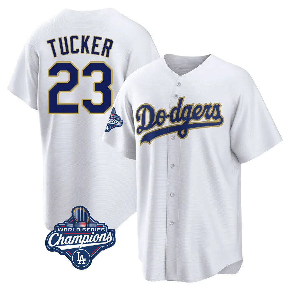Ldoa LA.Dodgers #23 Kyle Tucker Player Gold White World Series Meet 2026 Collection Stadium Game Stitched Jerseys