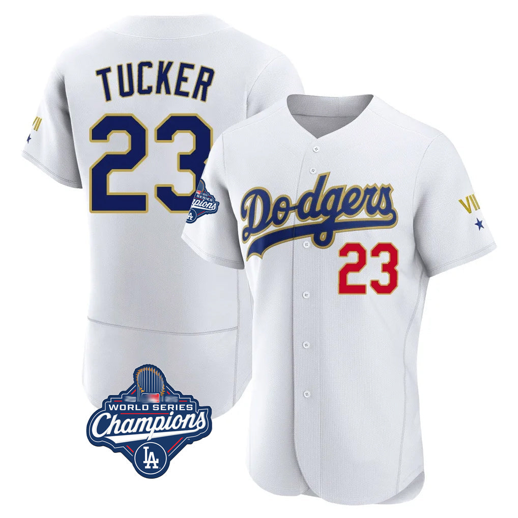 Ldoa LA.Dodgers #23 Kyle Tucker Player Gold White World Series Meet 2026 Collection Stadium Limited Elite Stitched Jerseys