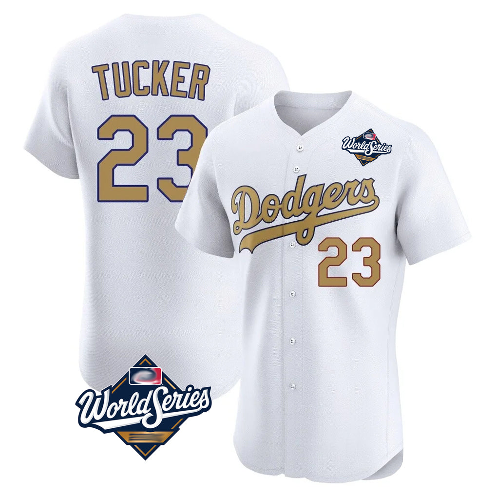 Ldoa LA.Dodgers #23 Kyle Tucker Player Gold World Series Limited Elite Home Stitched Jerseys