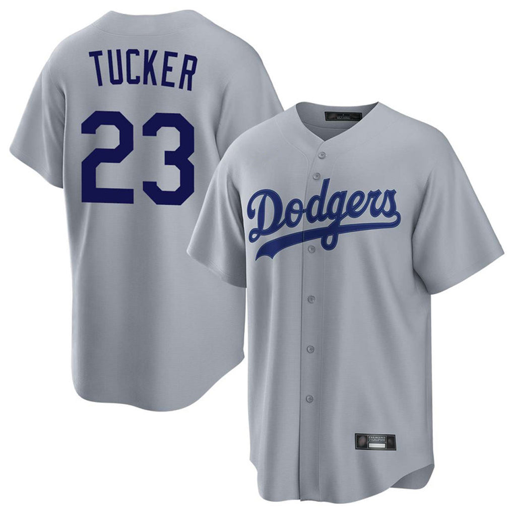 Ldoa LA.Dodgers #23 Kyle Tucker Player Gray Game Stitched Jerseys