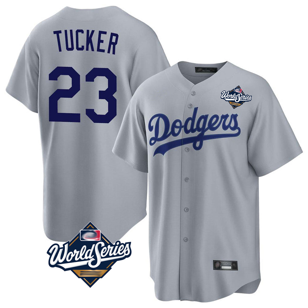 Ldoa LA.Dodgers #23 Kyle Tucker Player Gray World Series Game Stitched Jerseys