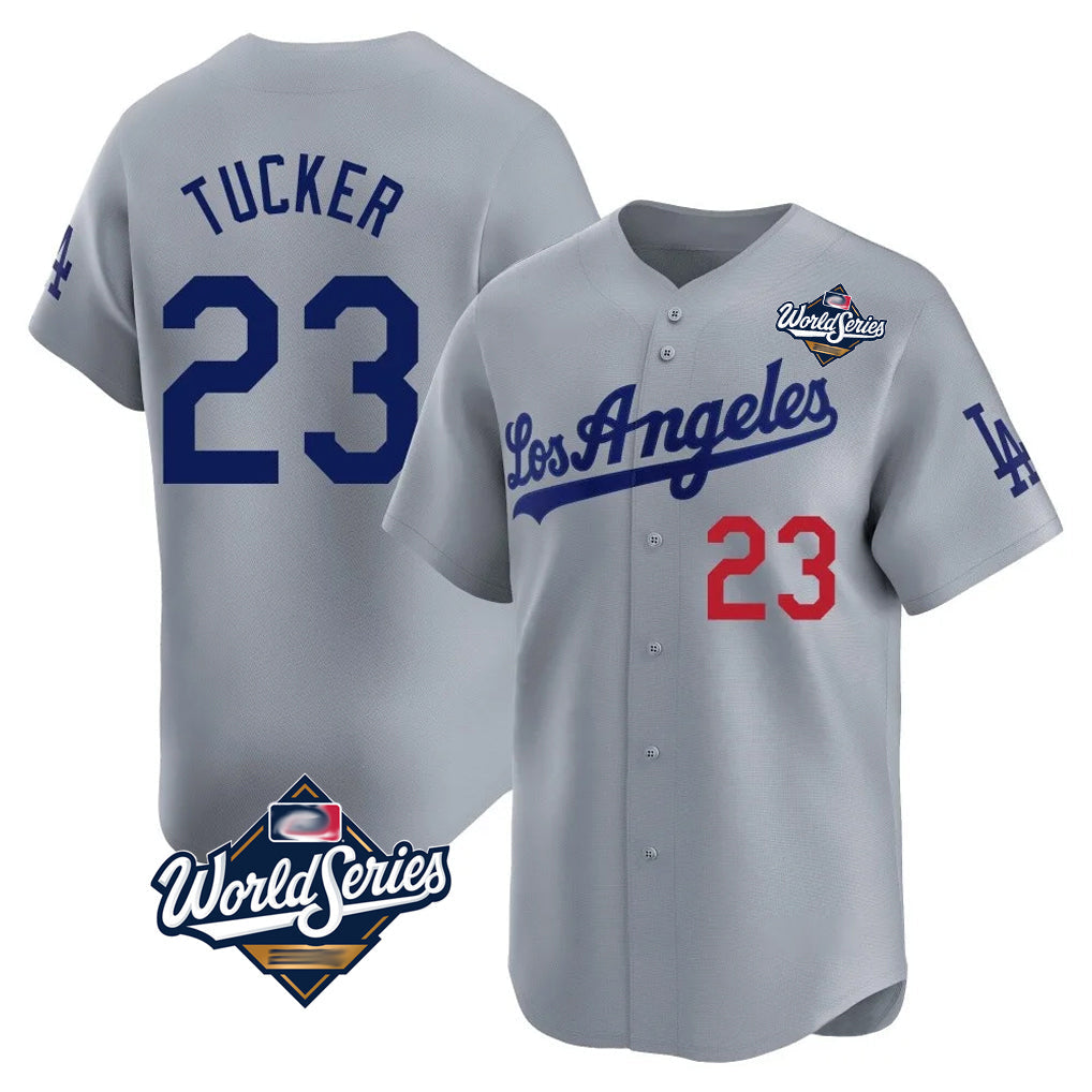 Ldoa LA.Dodgers #23 Kyle Tucker Player Gray World Series Limited Home Stitched Jerseys