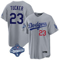 Ldoa LA.Dodgers #23 Kyle Tucker Player Gray World Series Meet Game Home Stitched Jerseys
