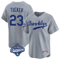 Ldoa LA.Dodgers #23 Kyle Tucker Player Gray World Series Meet Game Limited Home Stitched Jerseys