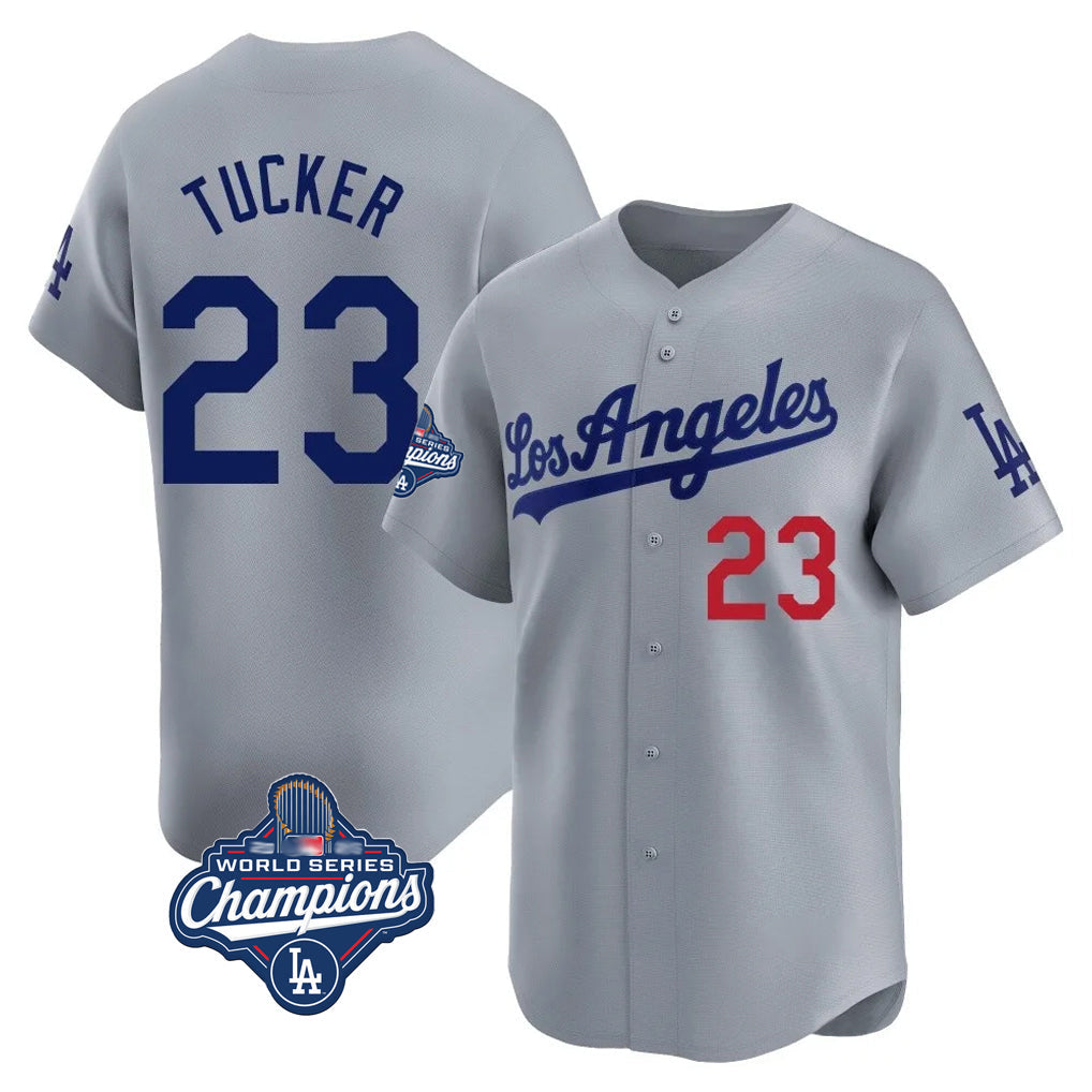 Ldoa LA.Dodgers #23 Kyle Tucker Player Gray World Series Meet Limited Home Stitched Jerseys