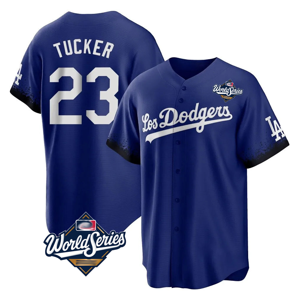 Ldoa LA.Dodgers #23 Kyle Tucker Player Royal World Series City Connect Home Game Stitched Jerseys