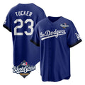 Ldoa LA.Dodgers #23 Kyle Tucker Player Royal World Series City Connect Home Game Stitched Jerseys