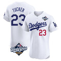 Ldoa LA.Dodgers #23 Kyle Tucker Player White World Series Limited Elite Home Stitched Jerseys