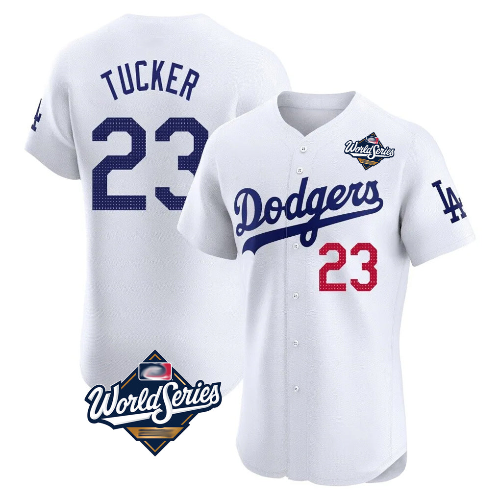 Ldoa LA.Dodgers #23 Kyle Tucker Player White World Series Limited Elite Home Stitched Jerseys