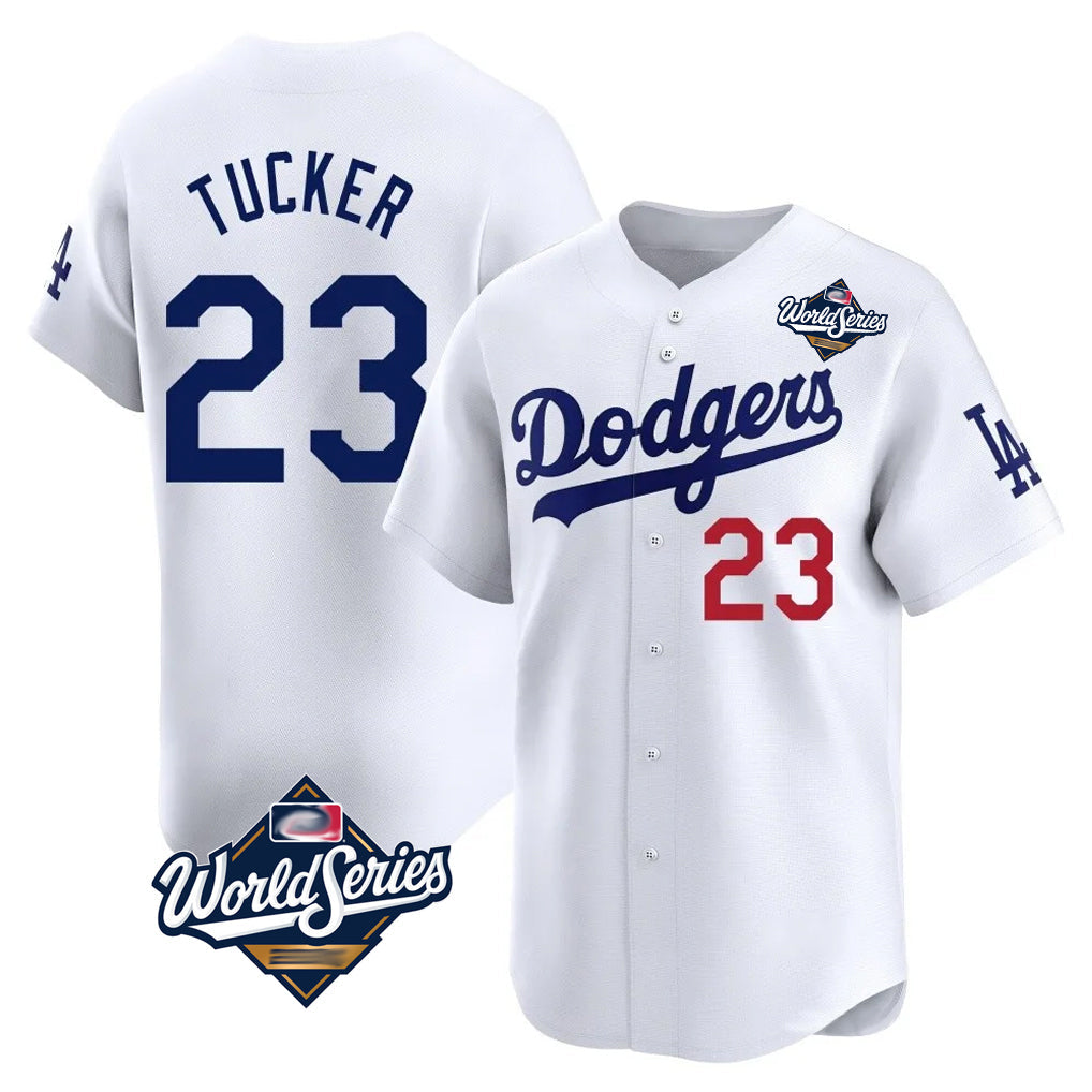Ldoa LA.Dodgers #23 Kyle Tucker Player White World Series Limited Home Stitched Jerseys