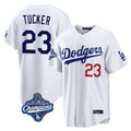 Ldoa LA.Dodgers #23 Kyle Tucker Player White World Series Meet Home Game Stitched Jerseys