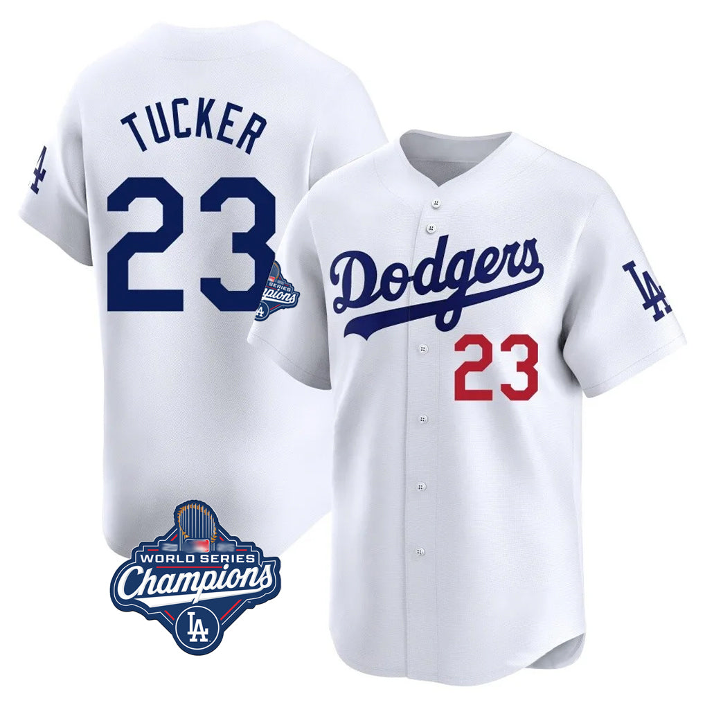 Ldoa LA.Dodgers #23 Kyle Tucker Player White World Series Meet Limited Home Stitched Jerseys