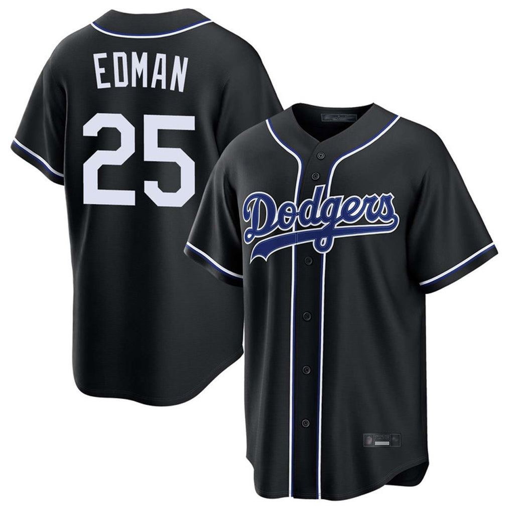 Ldoa LA.Dodgers #25 Tommy Edman Player Black Carbon Limited Home Stitched Jerseys