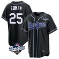 Ldoa LA.Dodgers #25 Tommy Edman Player Black World Series Carbon Limited Home Stitched Jerseys