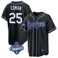 Ldoa LA.Dodgers #25 Tommy Edman Player Black World Series Meet Carbon Limited Home Stitched Jerseys