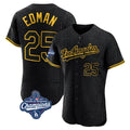 Ldoa LA.Dodgers #25 Tommy Edman Player Black World Series Meet Snake Skin City Limited Elite Home Stitched Jerseys