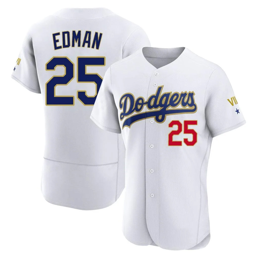 Ldoa LA.Dodgers #25 Tommy Edman Player Gold White 2026 Collection Stadium Limited Elite Stitched Jerseys